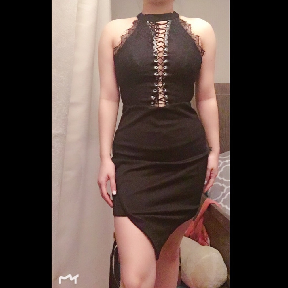Black Pattern Party Dress